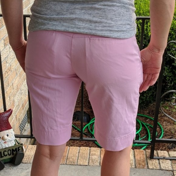 ADIDAS Stretch Golf Shorts Pink Bermuda length - Picture 2 of 7